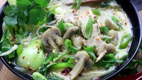 Easy Weeknight Green Curry Coconut Chicken Soup