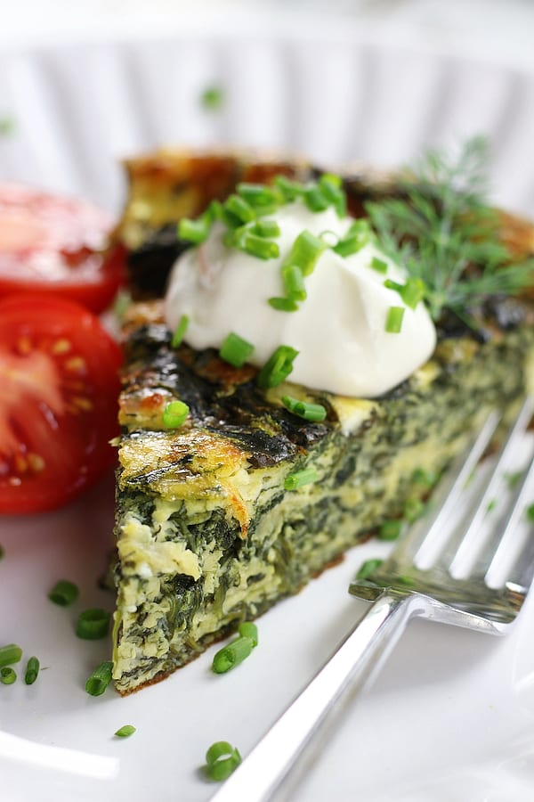 How To Make Crustless Spinach And Feta Quiche-The Fed Up Foodie