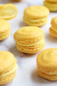 Easy French Lemon Macarons Recipe with Lemon Buttercream and Curd