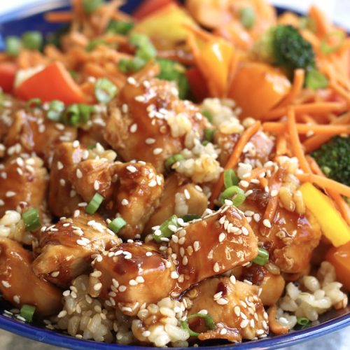 Easy Teriyaki Chicken Bowls with Rice and Veggies